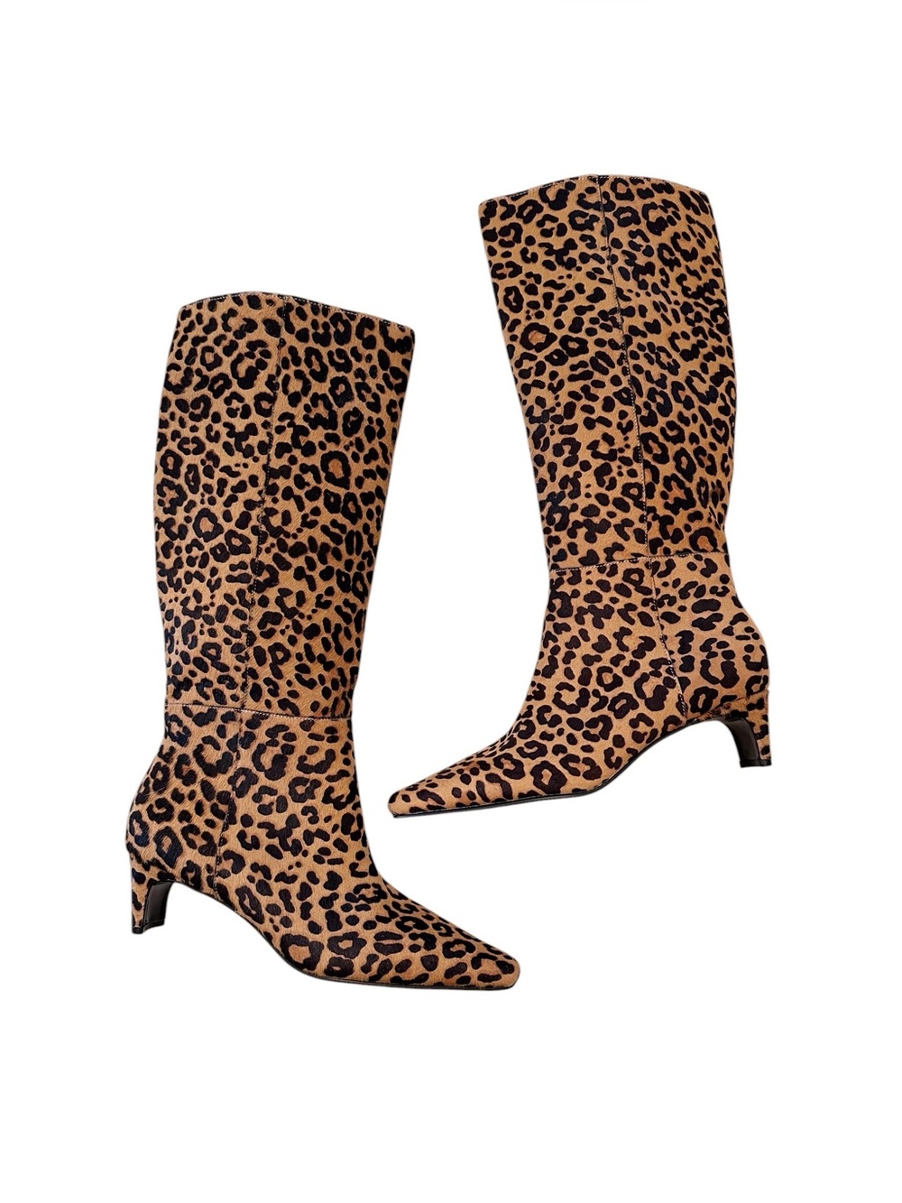 Steve Madden Dagne Calf Hair Knee High Boots Leopard Print size 8
